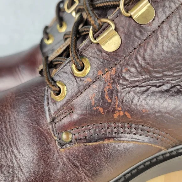 CAROLINA Men's 8 Plain Toe Logger Work Boots Brown Leather Lace Oil Resist