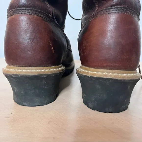 Carolina Plain Toe 8&quot; Logger Work Boots 821 Brown Leather Lace-up Men's 13 D