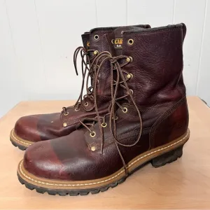 Carolina Plain Toe 8&quot; Logger Work Boots 821 Brown Leather Lace-up Men's 13 D