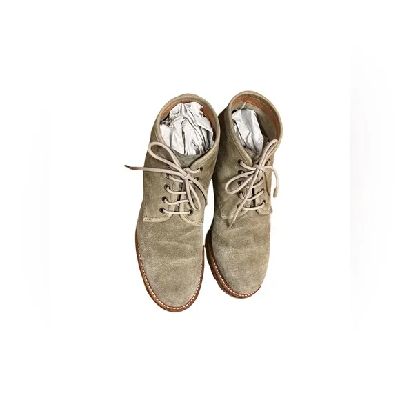 Cartujano Espana Men’s Soft Suede Boots Light Green Lace Up Sz US 8