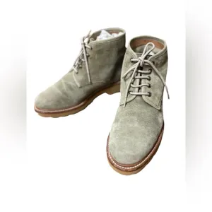 Cartujano Espana Men’s Soft Suede Boots Light Green Lace Up Sz US 8