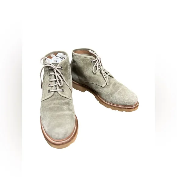 Cartujano Espana Men’s Soft Suede Boots Light Green Lace Up Sz US 8