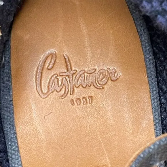 Castaner Carina Wedge Blue Espadrilles Sandals Sz 5.5 EU 36 Made In Spain