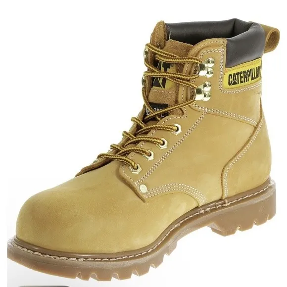 CAT Mens Second Shift St Honey Leather Work Boots 8.5