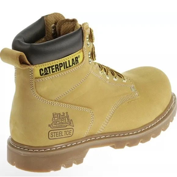 CAT Mens Second Shift St Honey Leather Work Boots 8.5