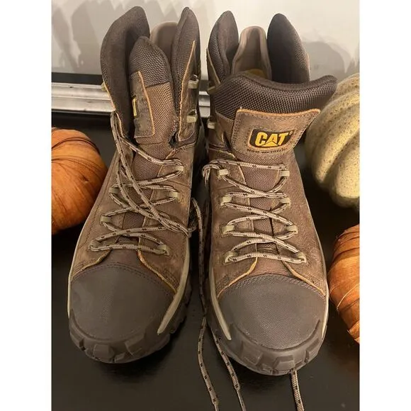 CAT Threshold Brown Work Boot Sz 13 ASTM F2892-18 Never Worn Outside Waterproof‎