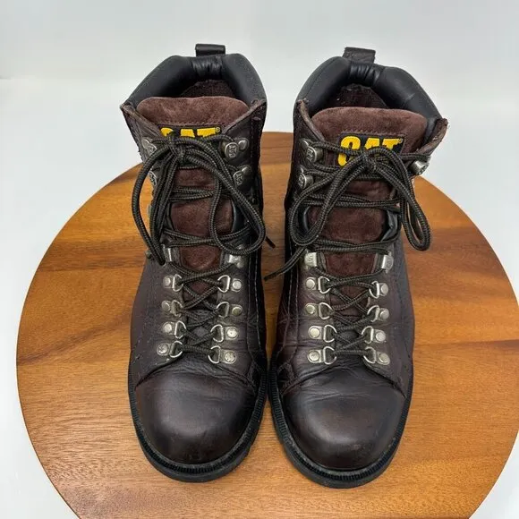 CAT Work Boots Brown Leather Size 11.5