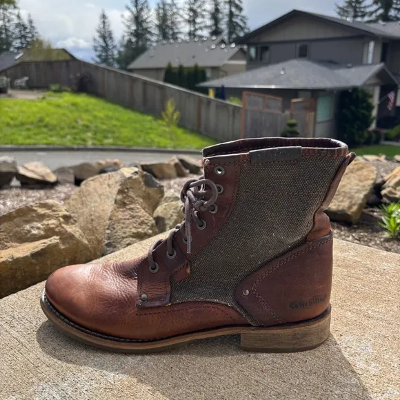 Caterpillar CAT Men's Leather Abe TX Work Boots Brown Size Men’s 12 M P7…