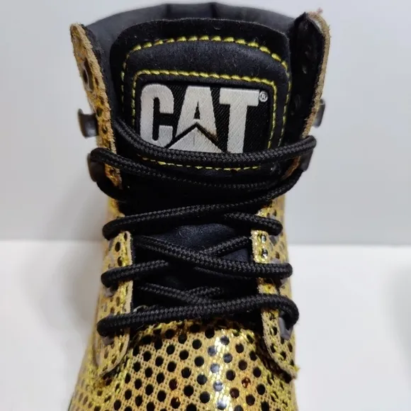 Caterpillar CAT Utility Metallic Gold Black Colorado Women's Work Boots Size 7