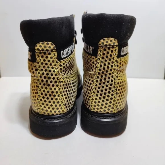 Caterpillar CAT Utility Metallic Gold Black Colorado Women's Work Boots Size 7