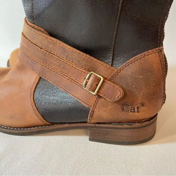 Caterpillar CAT Sabrina  Canvas boot “dogwood”  dark brown and tan 8.5