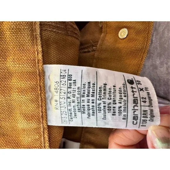 Cathartt loose fit washed duck double front utility work pants sz 42 X 30