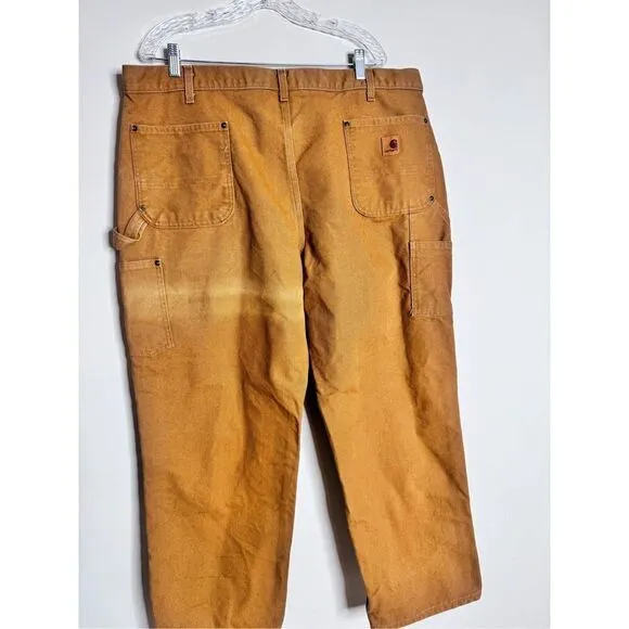 Cathartt loose fit washed duck double front utility work pants sz 42 X 30