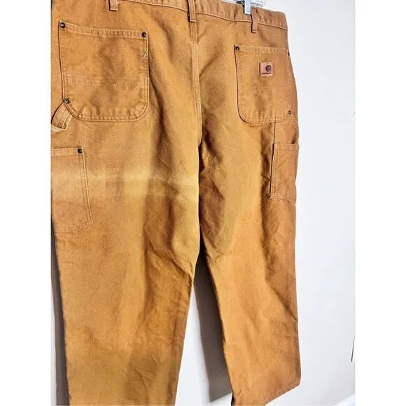 Cathartt loose fit washed duck double front utility work pants sz 42 X 30