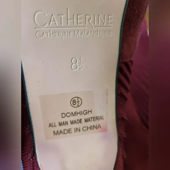 Catherine Malanorino Domhigh Burgandy Sock Stiletto Boots Size 8.5 New