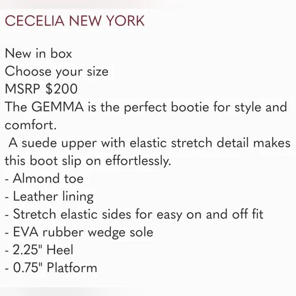 Cecelia New York Gemma Wedge Boot in Nutella New Size 6.5, 7