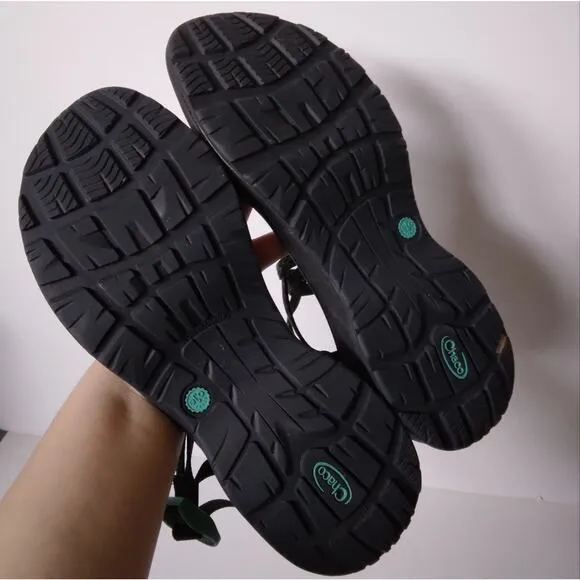 Chaco Double Strap Sandals Turquoise Black size 11