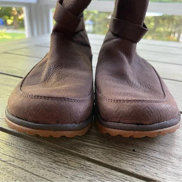 Chaco Hopi Brown Brick Red Leather Boots Womens Size 10