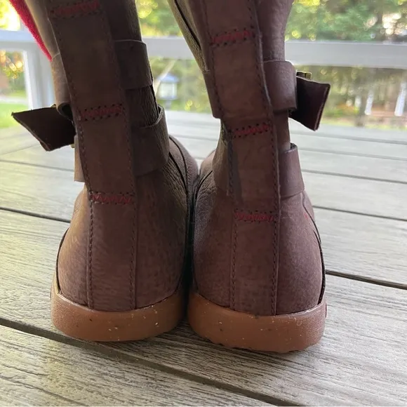 Chaco Hopi Brown Brick Red Leather Boots Womens Size 10