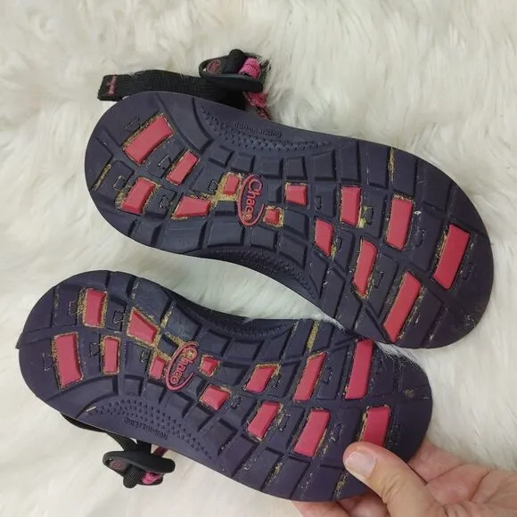 CHACO ZX/1 SANDALS ~ PINK PURPLE ~ SZ 3 YOUTH ~ GENTLY WORN.