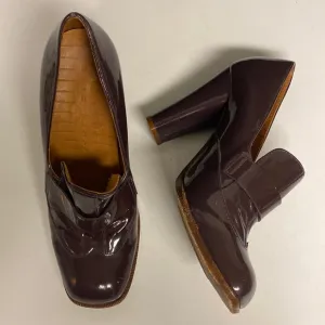 CHIE MIHARA Patent Leather Shoes Purple Heeled Slip On Size 37