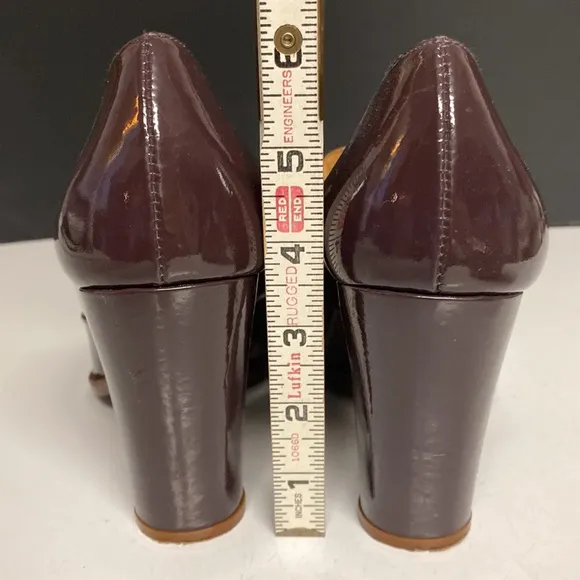 CHIE MIHARA Patent Leather Shoes Purple Heeled Slip On Size 37