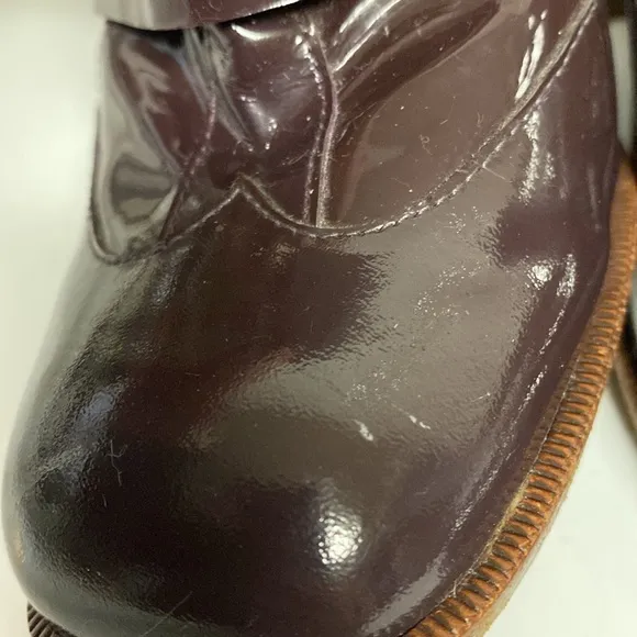 CHIE MIHARA Patent Leather Shoes Purple Heeled Slip On Size 37