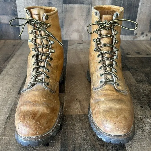 Chippewa 3151 Plain Toe Vintage Lace Up Work Boots Mens 12 D