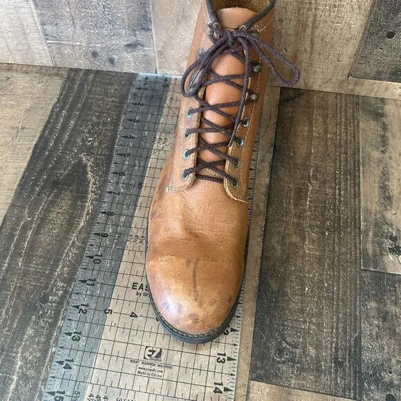 Chippewa Vintage Steel Toe Ankle Brown Work Boots Mens 12