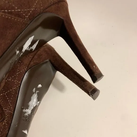 Christian Dior Boots Graphic Cannage Brown Buckle Ankle Booties