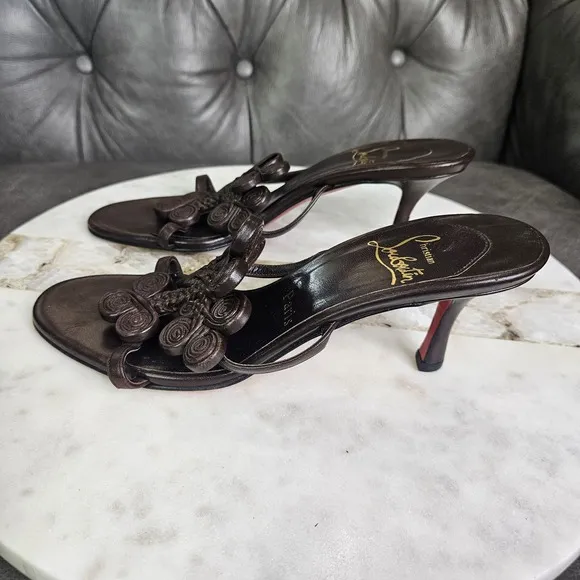 Christian Louboutin Womens Braided Leather  Strap Sandals  36.5 US 6.5