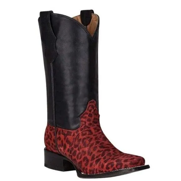 Circle‎ G by Corral Youth Leopard Print Western Boots Size 5 Ladies Size 7