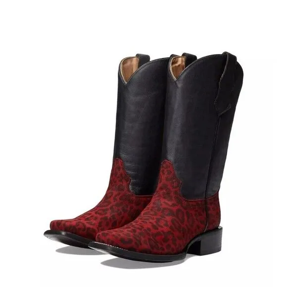 Circle‎ G by Corral Youth Leopard Print Western Boots Size 5 Ladies Size 7