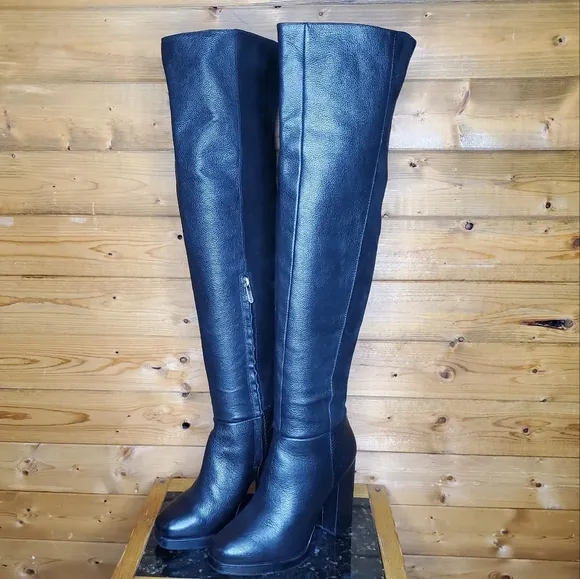 ❤Circus by Sam Edelman boots black leather suede platform over the knee …