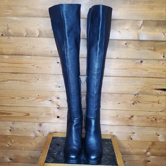 ❤Circus by Sam Edelman boots black leather suede platform over the knee …