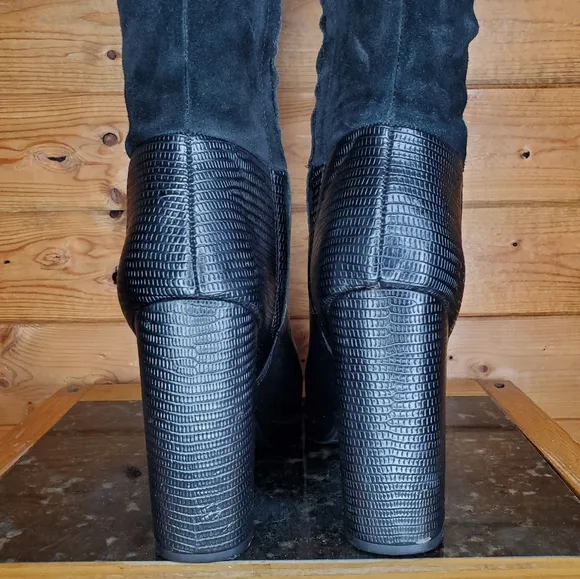 ❤Circus by Sam Edelman boots black leather suede platform over the knee …