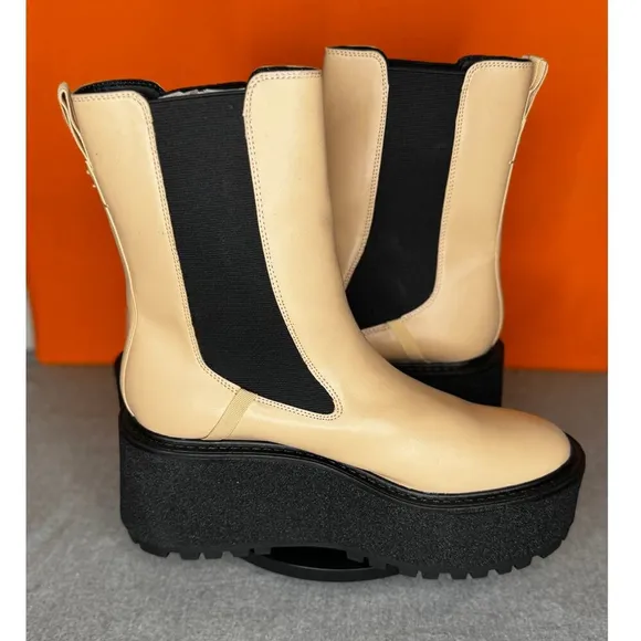 Circus NY Sam Edelman Susan Platform Wedge Boot Blonde Cream Size 11