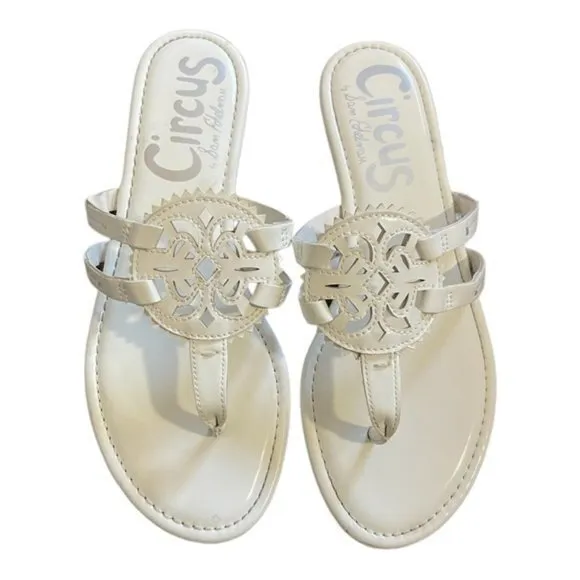 CIRCUS SAM EDELMAN WHITE SANDALS SIZE 7.5 GUC #0086