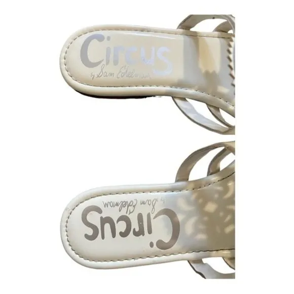 CIRCUS SAM EDELMAN WHITE SANDALS SIZE 7.5 GUC #0086