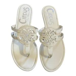 CIRCUS SAM EDELMAN WHITE SANDALS SIZE 7.5 GUC #0086
