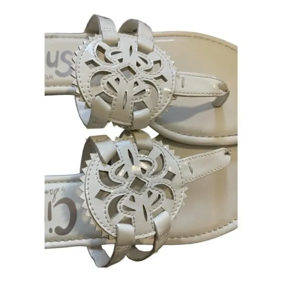 CIRCUS SAM EDELMAN WHITE SANDALS SIZE 7.5 GUC #0086