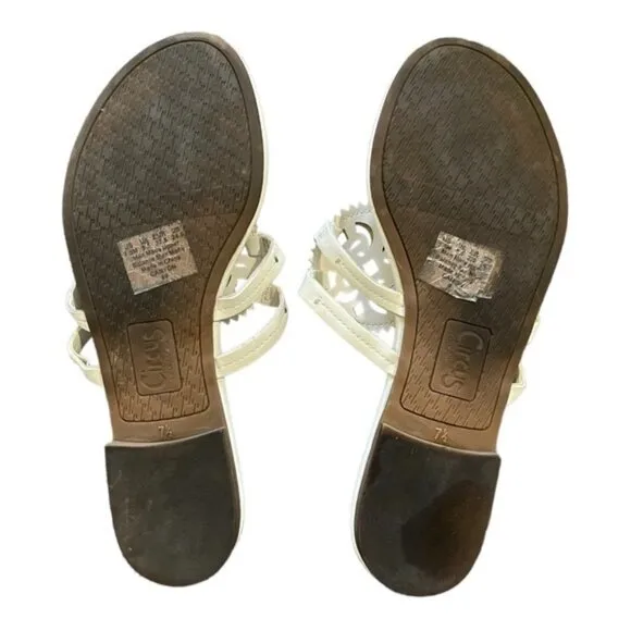 CIRCUS SAM EDELMAN WHITE SANDALS SIZE 7.5 GUC #0086