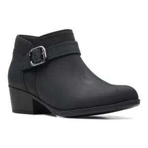 Clarks Adreena Leather Ankle Boots Black Size Women's 7.5 NEW