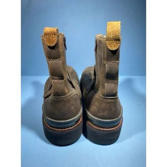 Clarks Chilton Ankle Boots Mens Sz 13 M Brown Leather Side Zip 82173 Buckle