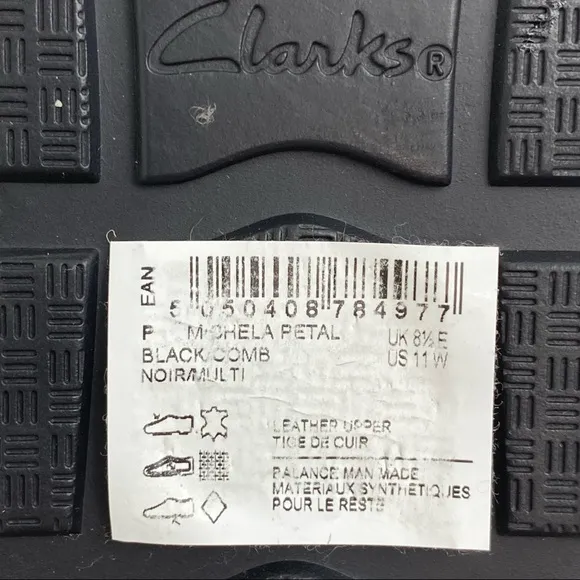 Clarks Collection size 11 Michela Petal Black Leather Ankle Boots
