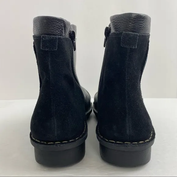 Clarks Collection size 11 Michela Petal Black Leather Ankle Boots