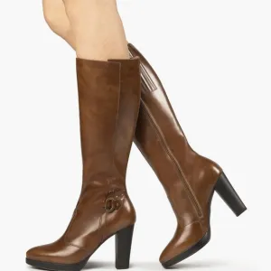 Clarks Dark Brown Tall Leather Boots Size 9