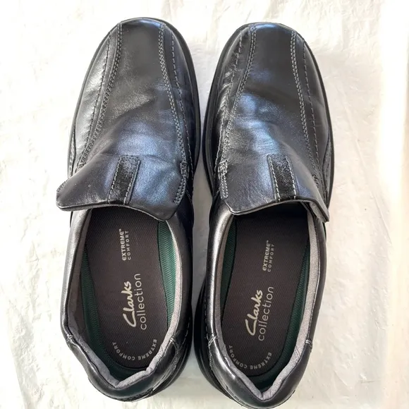 Clarks Gessler Step Black Leather Loafers Extreme comfort SZ 11 M NWOT