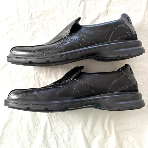 Clarks Gessler Step Black Leather Loafers Extreme comfort SZ 11 M NWOT