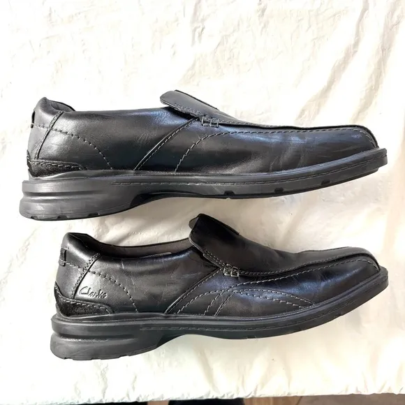 Clarks Gessler Step Black Leather Loafers Extreme comfort SZ 11 M NWOT